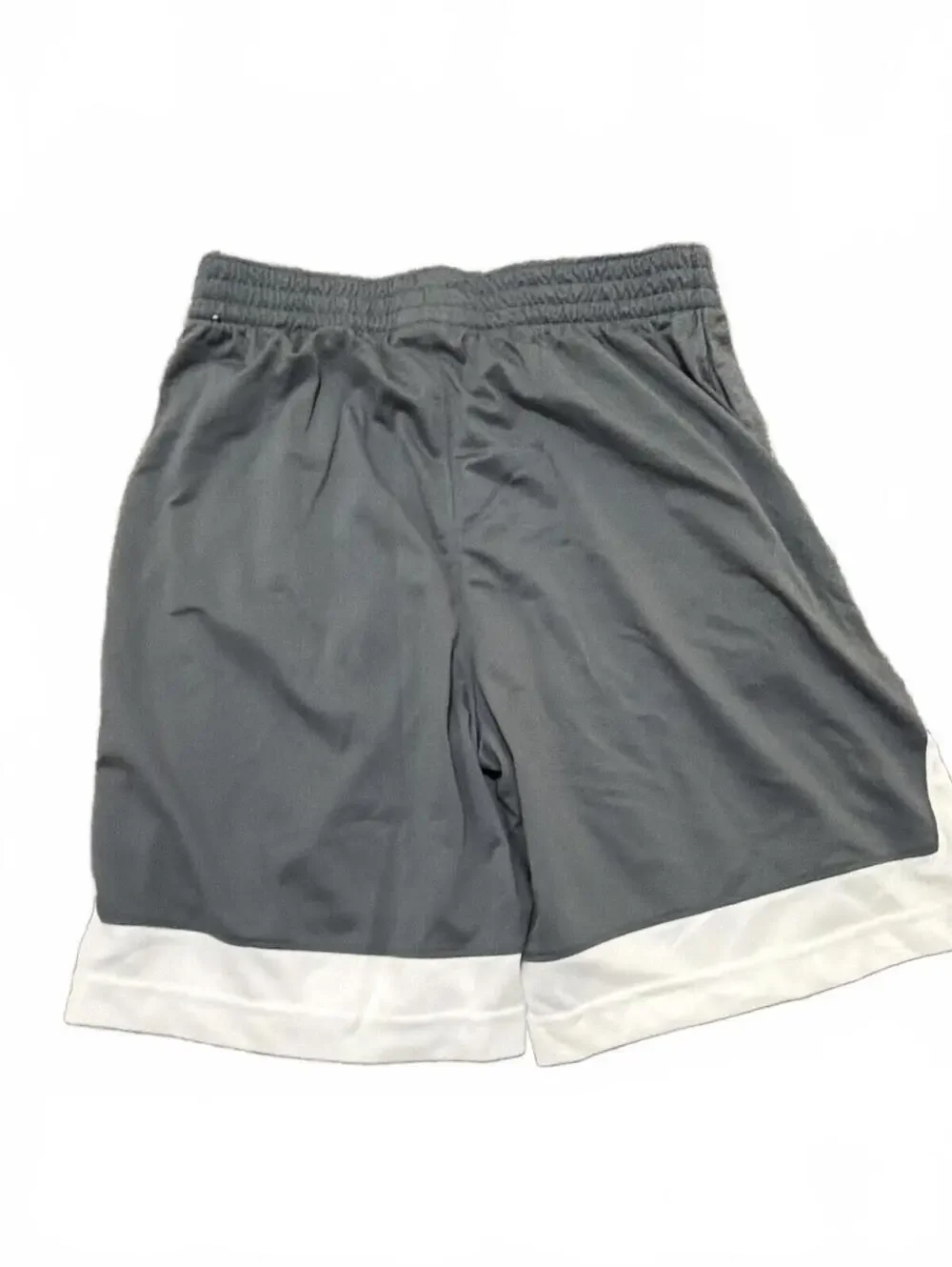 Nike Boys Kids Dri-FIT Athletic Shorts Gray White L+ Husky